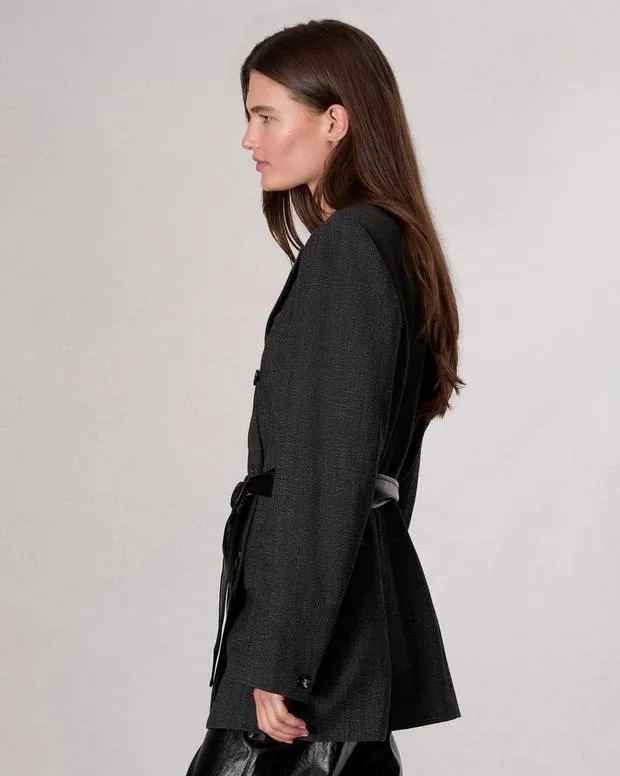 Blazers and Vests Women Rag and Bone Virginia Plaid Blazer Black