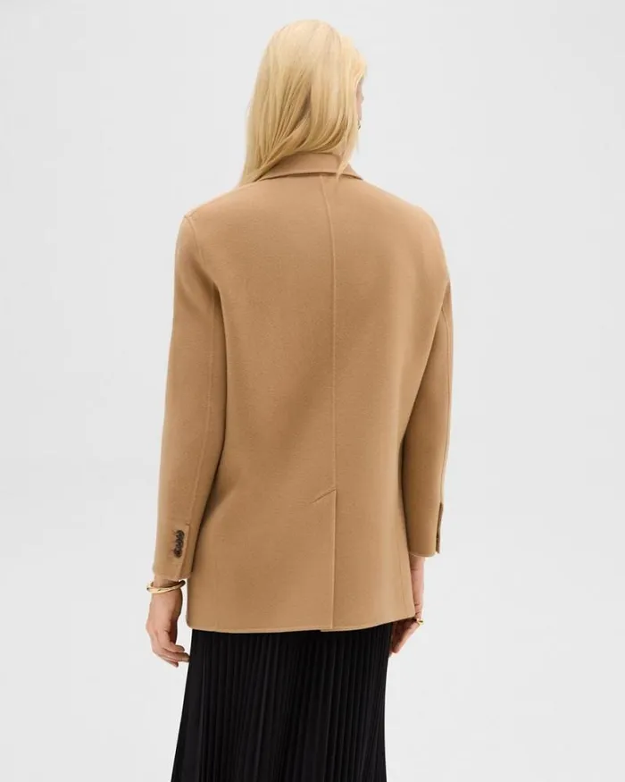 Blazers Jackets Women Theory Oversized Blazer In DoubleFace WoolCashmere New Camel