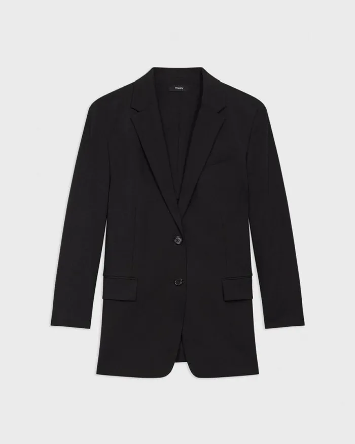 Blazers Jackets Women Theory Oversized Blazer In Stretch Wool Black Blazers Jackets Women Theory Oversized Blazer In Stretch Wool Black