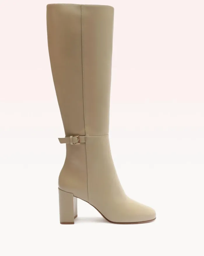 Boots Women Alexandre Birman Candance Leather Boot 8211 Luxury Leather Boots 8211 Riding Boots With Heels Chalk