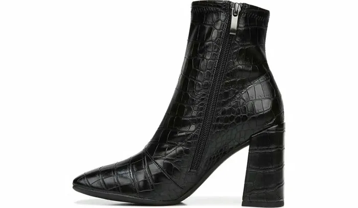 Boots Women Franco Sarto Franco Harmond Block Heel Bootie Black Crocco