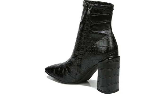 Boots Women Franco Sarto Franco Harmond Block Heel Bootie Black Crocco