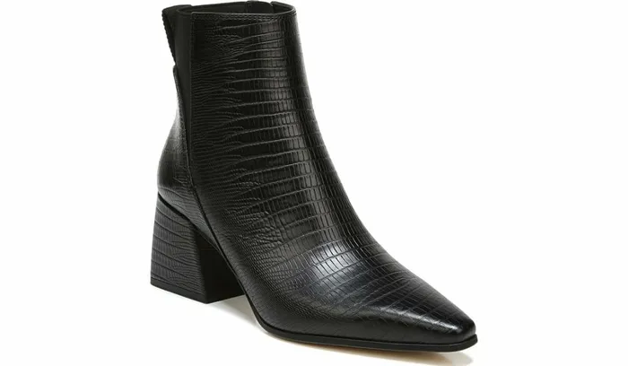 Boots Women Franco Sarto Sarto Brynn Block Heel Bootie Black Leather