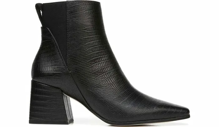 Boots Women Franco Sarto Sarto Brynn Block Heel Bootie Black Leather