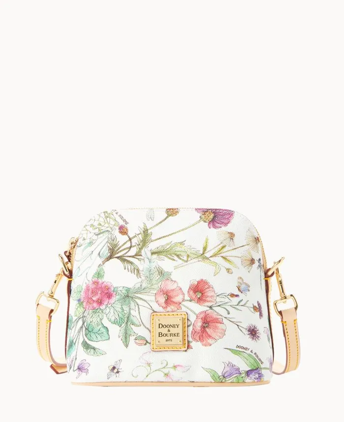 Botanical Collection Zip Domed Crossbody White Woman Dooney and Bourke Crossbodies