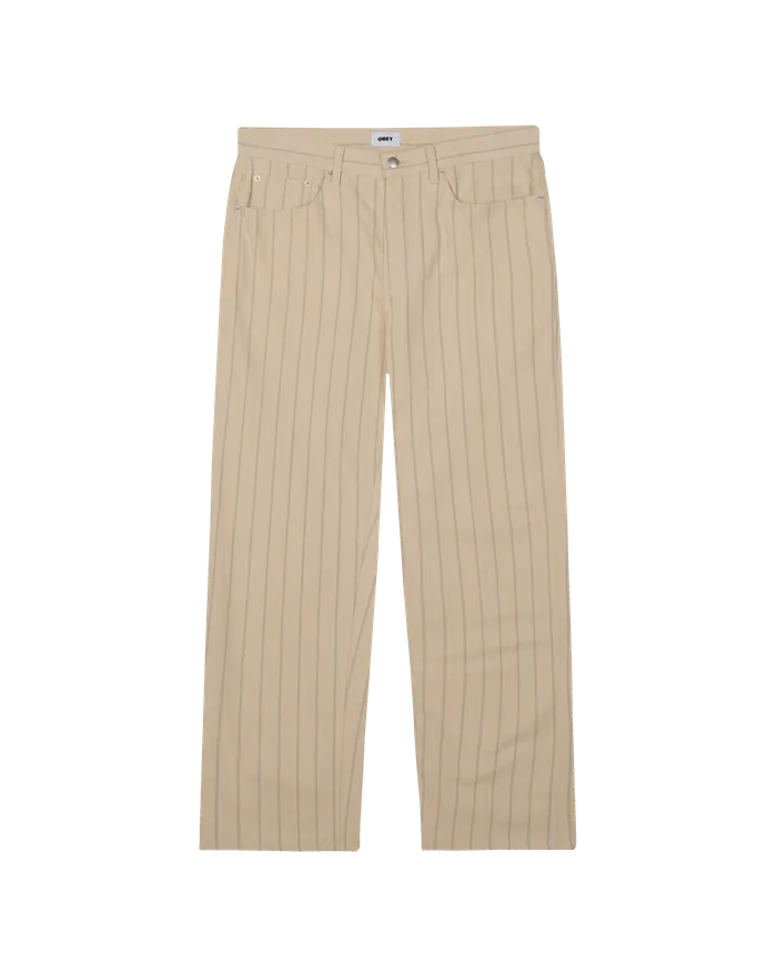BOTTOMS OBEY Clothing Men CLASSIC BAGGY STRIPE DENIM Pelican Multi