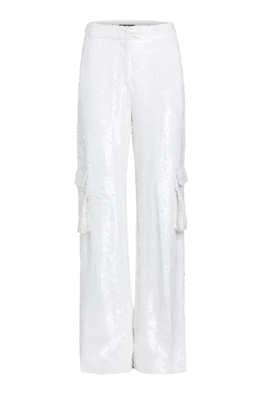 Bottoms Women PatBO Sequin Cargo Pants