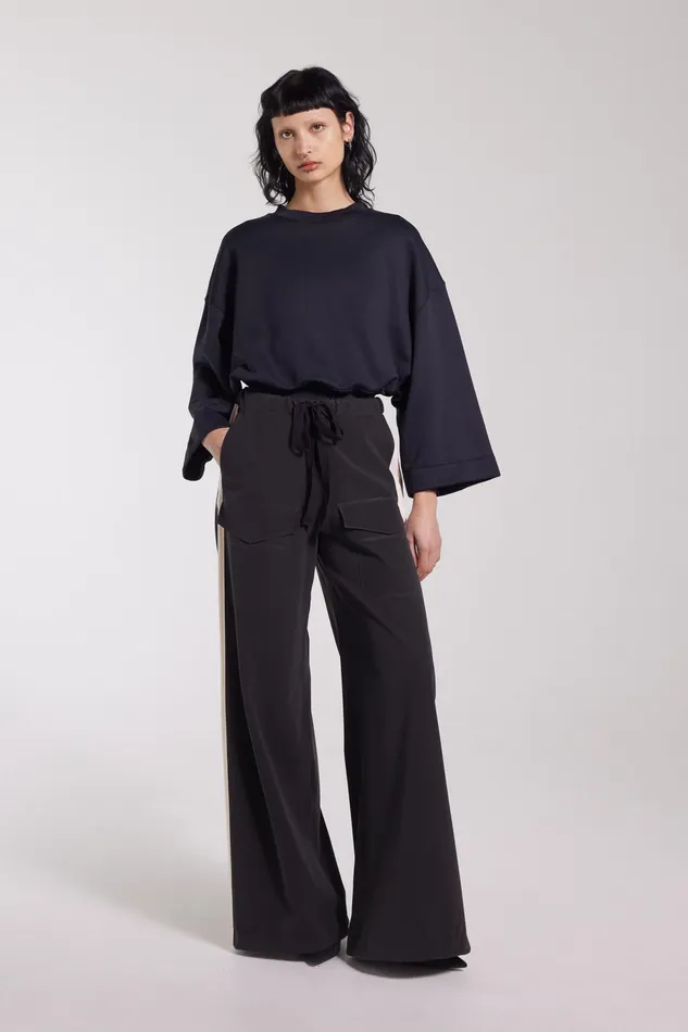 Bottoms Women Stutterheim Jarla Stripe Trousers Black