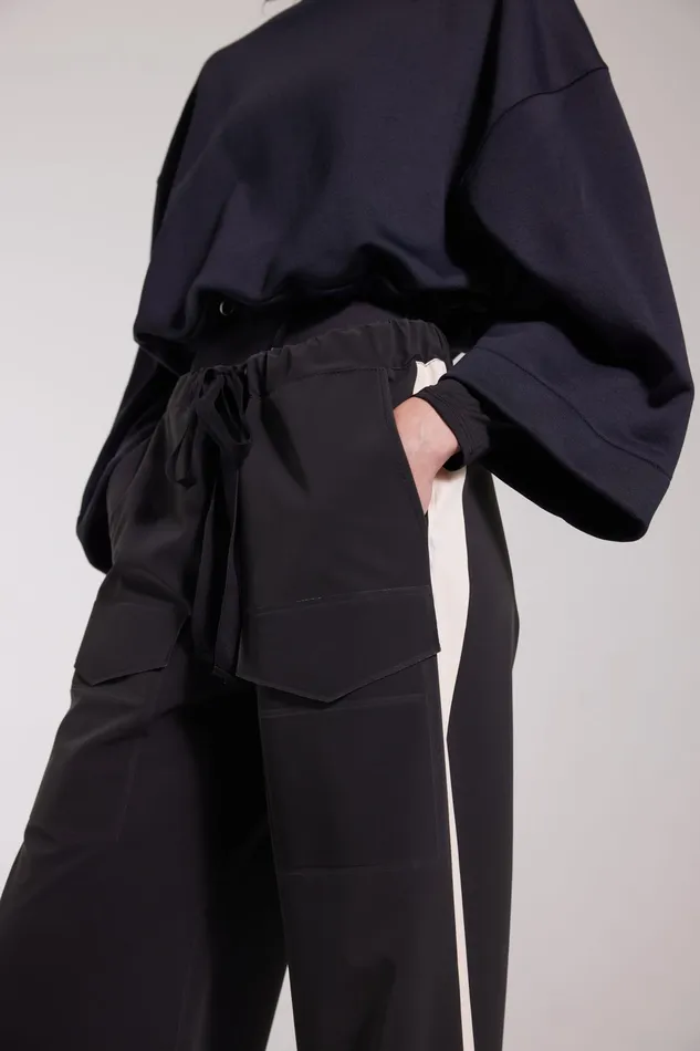Bottoms Women Stutterheim Jarla Stripe Trousers Black