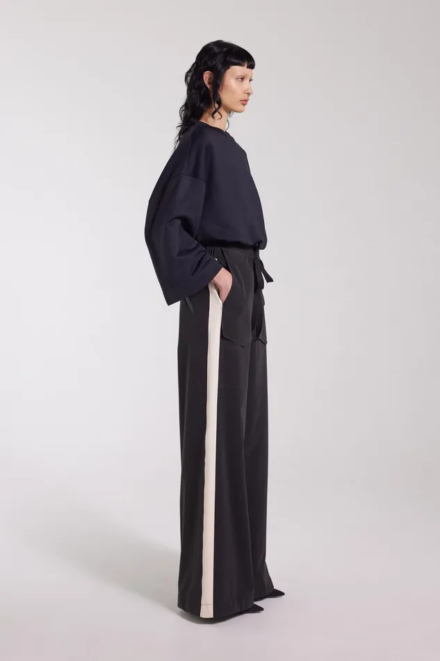 Bottoms Women Stutterheim Jarla Stripe Trousers Black