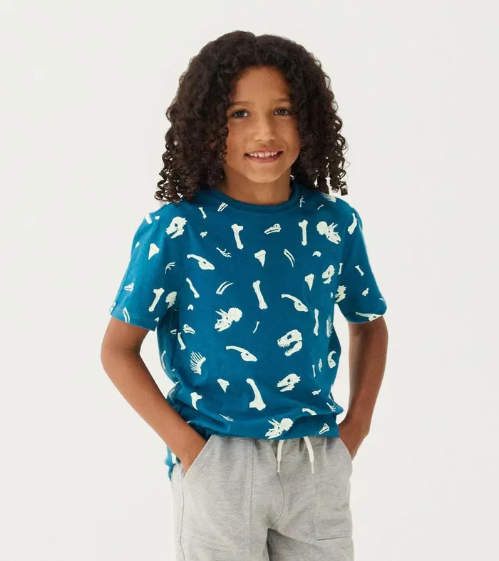 Boys Dino Fossils Glow In The Dark Graphic Tee Hatley