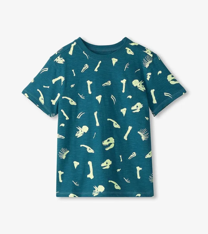 Boys Dino Fossils Glow In The Dark Graphic Tee Hatley