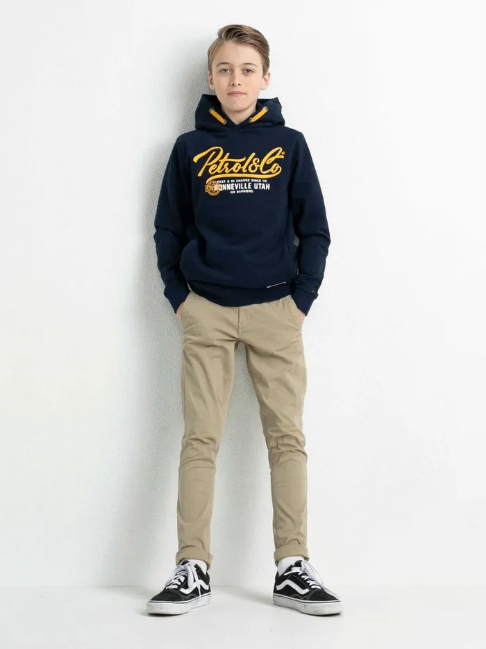 Boys Knits and Sweats Petrol Industries Hoodie With Logo Artwork Midnight Navy