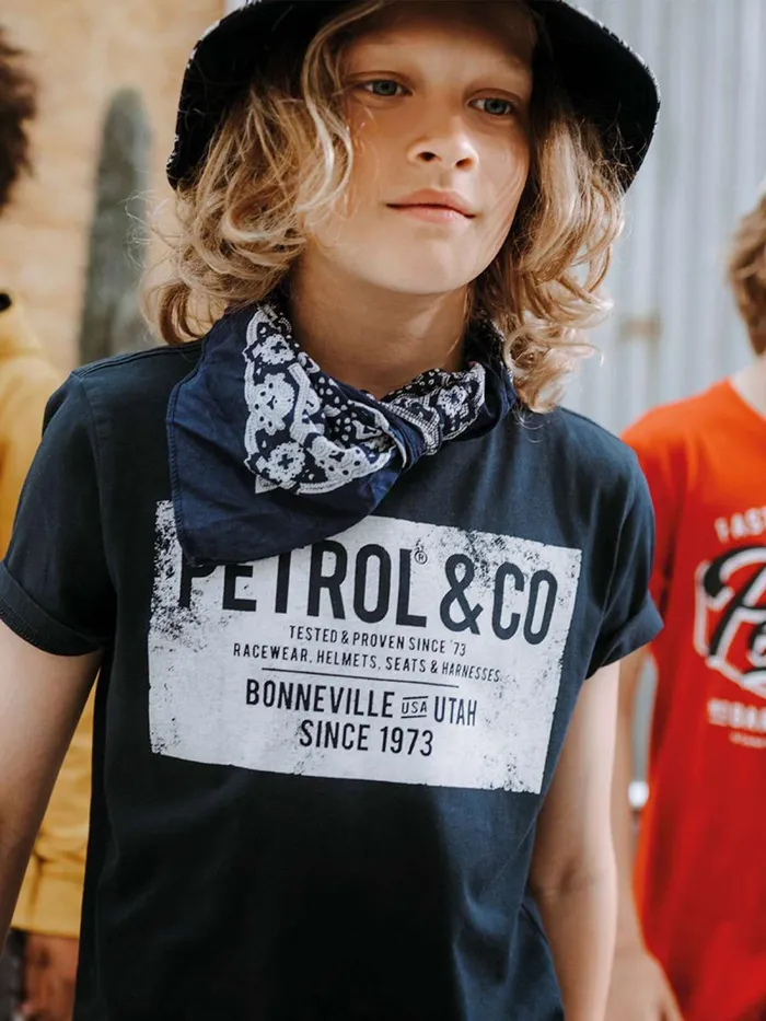 Boys TShirts Petrol Industries Artwork TShirt Midnight Navy