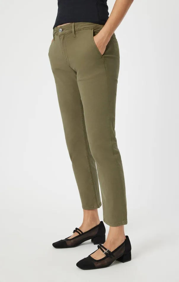 Brooke Slim Chino In Green Luxe Twill Women Mavi Jeans Pants Brooke Slim Chino In Green Luxe Twill Women Mavi Jeans Pants