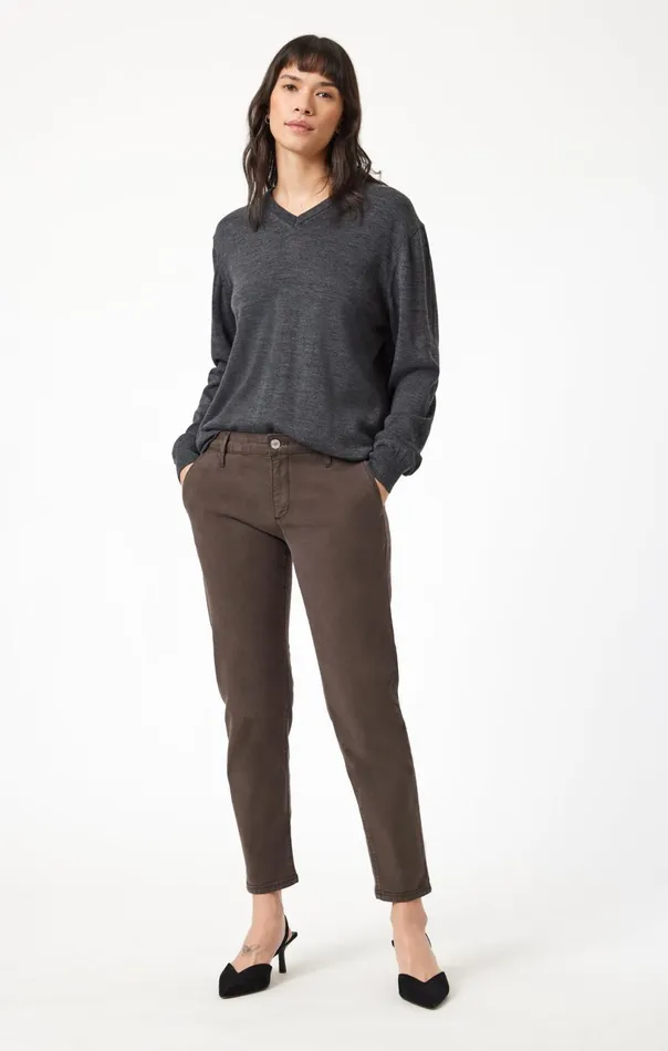 Brooke Slim Chino In Oak Luxe Twill Women Mavi Jeans Pants
