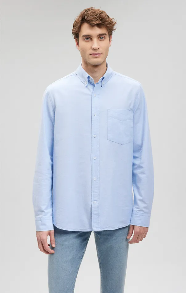 ButtonDown Long Sleeve Shirt In Powder Blue Men Mavi Jeans Shirts