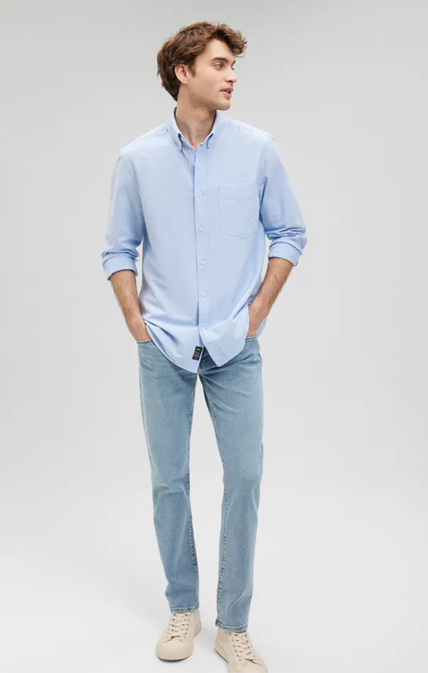 ButtonDown Long Sleeve Shirt In Powder Blue Men Mavi Jeans Shirts