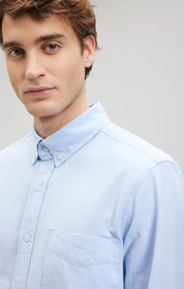 ButtonDown Long Sleeve Shirt In Powder Blue Men Mavi Jeans Shirts