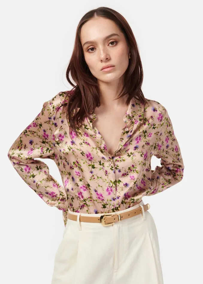CAMI NYC Tops and Sweaters Women Crosby Blouse Spring Geranium