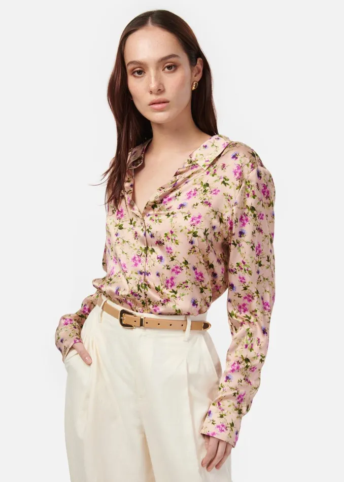 CAMI NYC Tops and Sweaters Women Crosby Blouse Spring Geranium