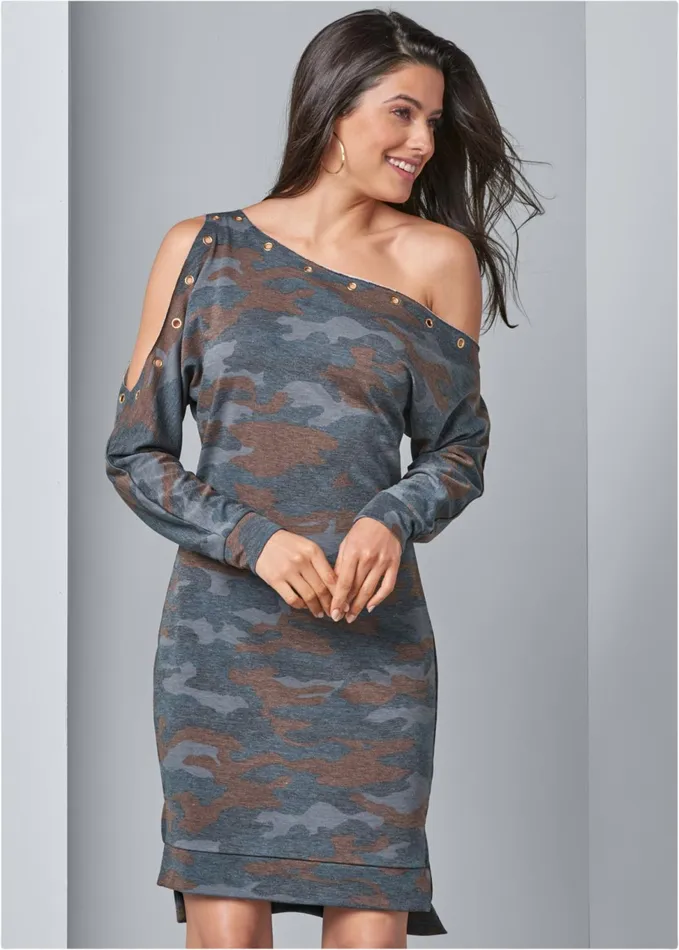 CAMO LOUNGE DRESS Navy Multi Women VENUS Dresses