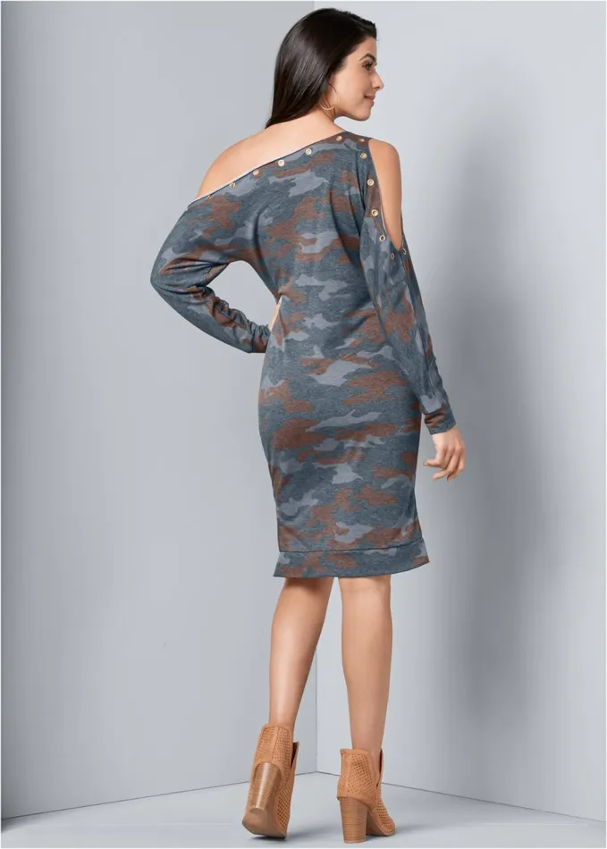 CAMO LOUNGE DRESS Navy Multi Women VENUS Dresses