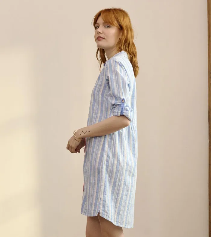 Cara Shirt Dress 8211 Light Blue Stripes Hatley