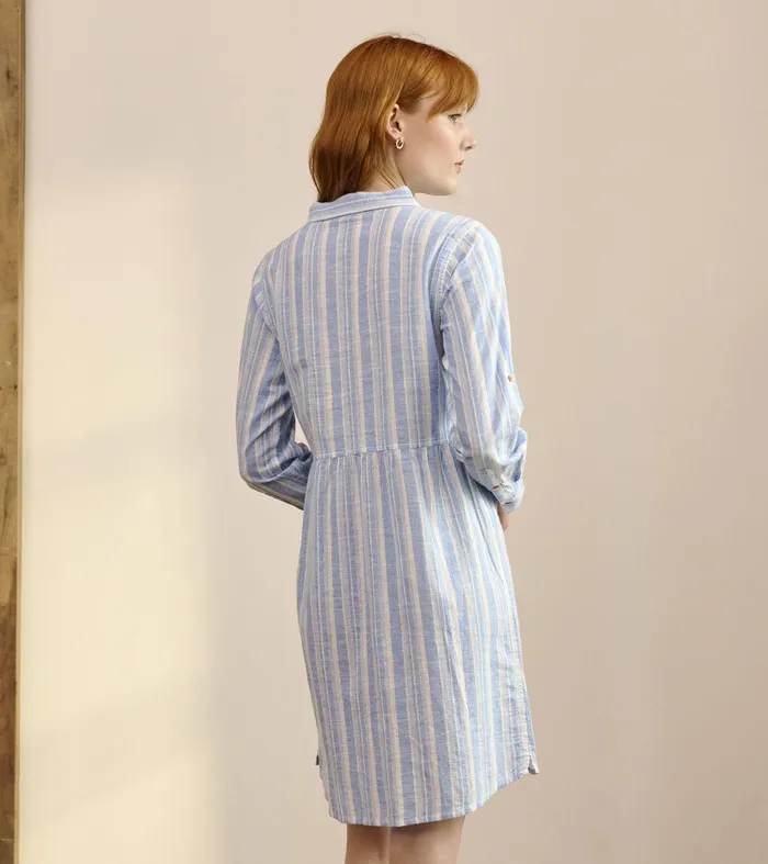 Cara Shirt Dress 8211 Light Blue Stripes Hatley