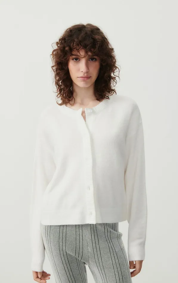 Cardigan Damsville White Women American Vintage Jumpers and Cardigans