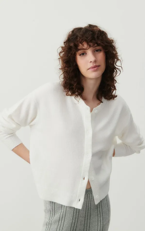 Cardigan Damsville White Women American Vintage Jumpers and Cardigans Cardigan Damsville White Women American Vintage Jumpers and Cardigans