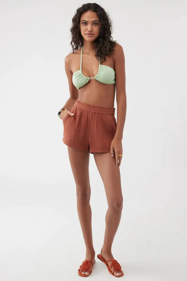 CARLA CRINKLE DOUBLE GAUZE BEACH SHORTS Rustic Brown Women O039NEILL Collections