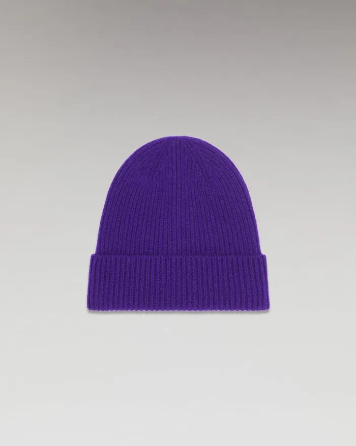 Cashmere Beanies From Future Cuffed Beanie With Small Ribs Winter Purple