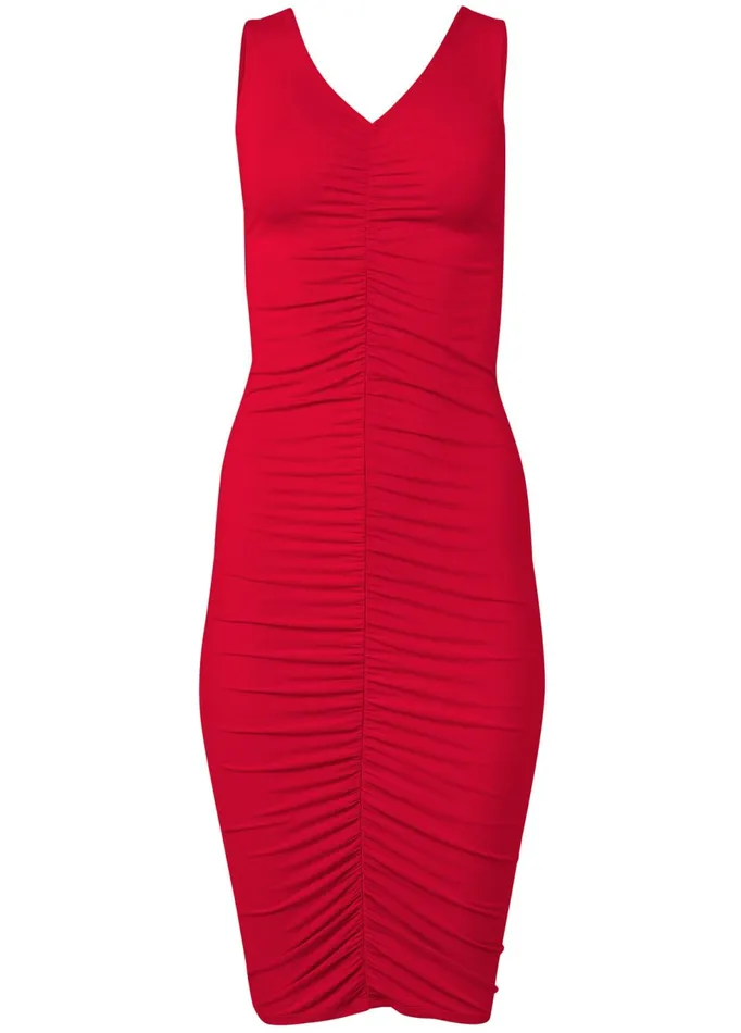 CASUAL RUCHED DRESS Red Women VENUS Bodycon Dresses
