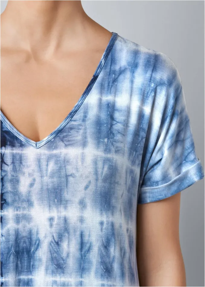 CASUAL TSHIRT MAXI DRESS Navy Multi Women VENUS Casual Dresses