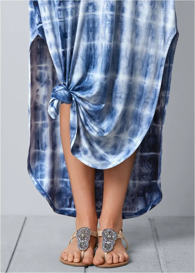 CASUAL TSHIRT MAXI DRESS Navy Multi Women VENUS Casual Dresses