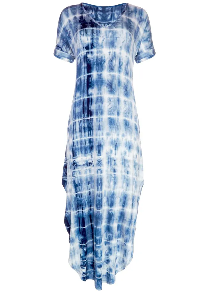CASUAL TSHIRT MAXI DRESS Navy Multi Women VENUS Casual Dresses