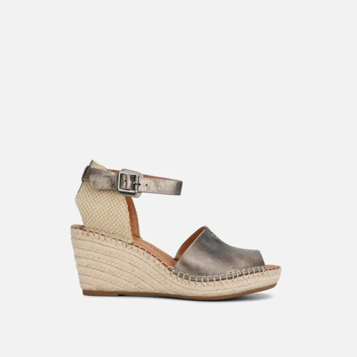Charli Leather Floral Espadrille Wedge Pewter Women Kenneth Cole Gentle Souls