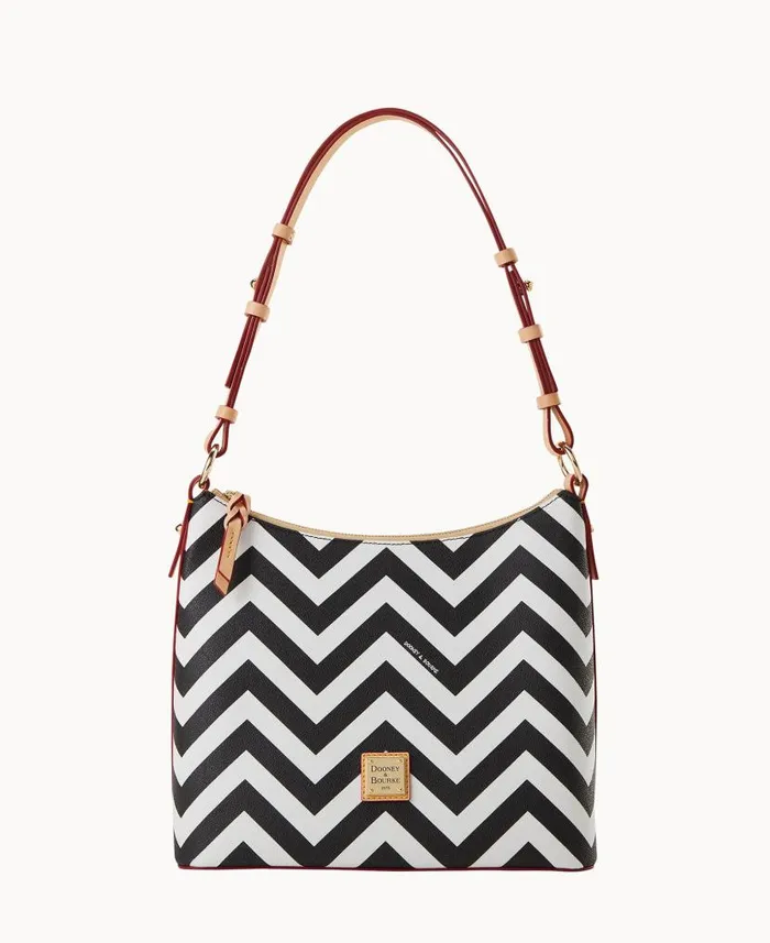 Chevron Hobo Black Woman Dooney and Bourke Shoulder Bags