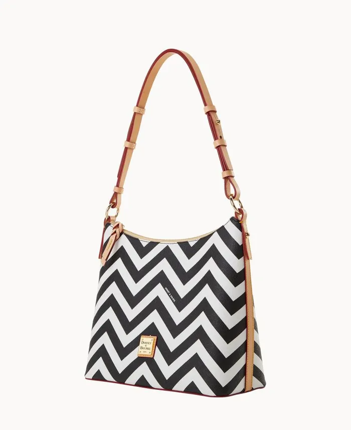Chevron Hobo Black Woman Dooney and Bourke Shoulder Bags Chevron Hobo Black Woman Dooney and Bourke Shoulder Bags