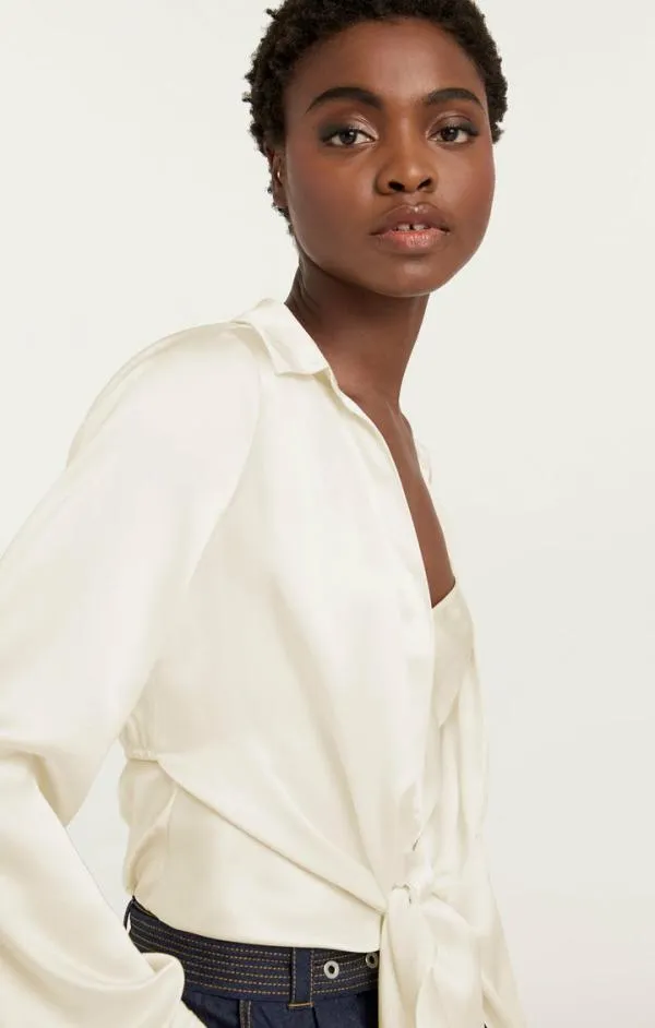 Cinq Sept Ally Top Ivory Women Long Sleeve Tops
