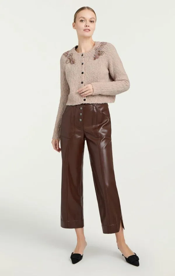Cinq Sept Diamond Daisies Millie Cardigan Oyster Women Sweaters and Knits