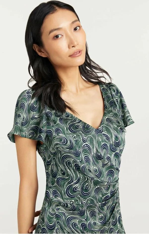 Cinq Sept Kacydie Dress Dark Emerald Multi Women Midi