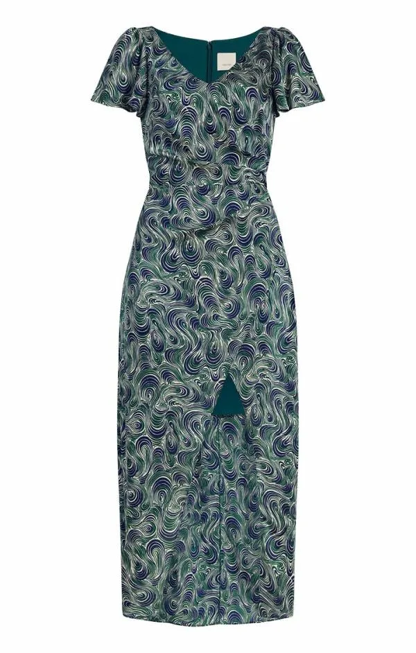 Cinq Sept Kacydie Dress Dark Emerald Multi Women Midi
