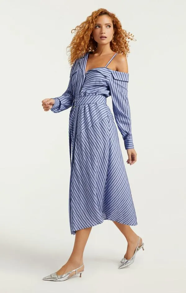 Cinq Sept Marcella Dress Navyraincloud Women Midi