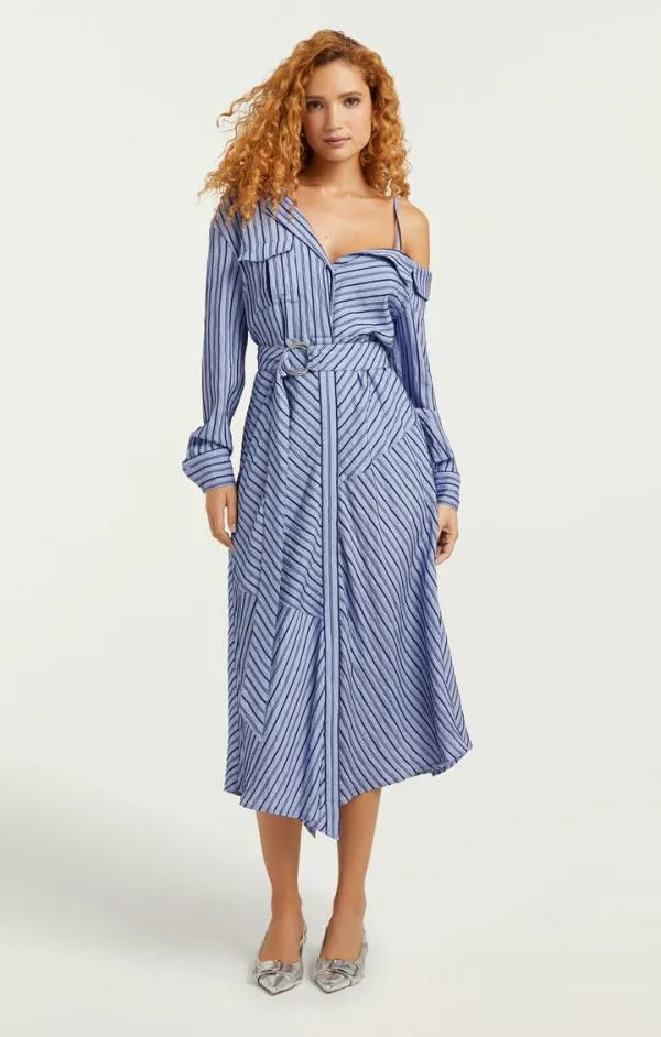 Cinq Sept Marcella Dress Navyraincloud Women Midi