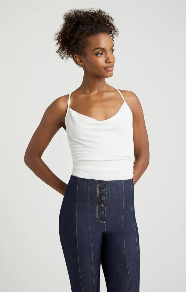 Cinq Sept Marta Bodysuit Ivory Women Tank Tops and Camisoles