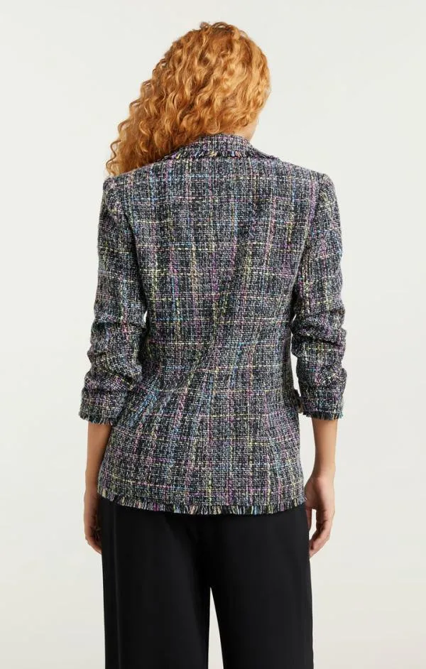 Cinq Sept Spacedye Tweed Khloe Blazer Black Multi Women Blazers
