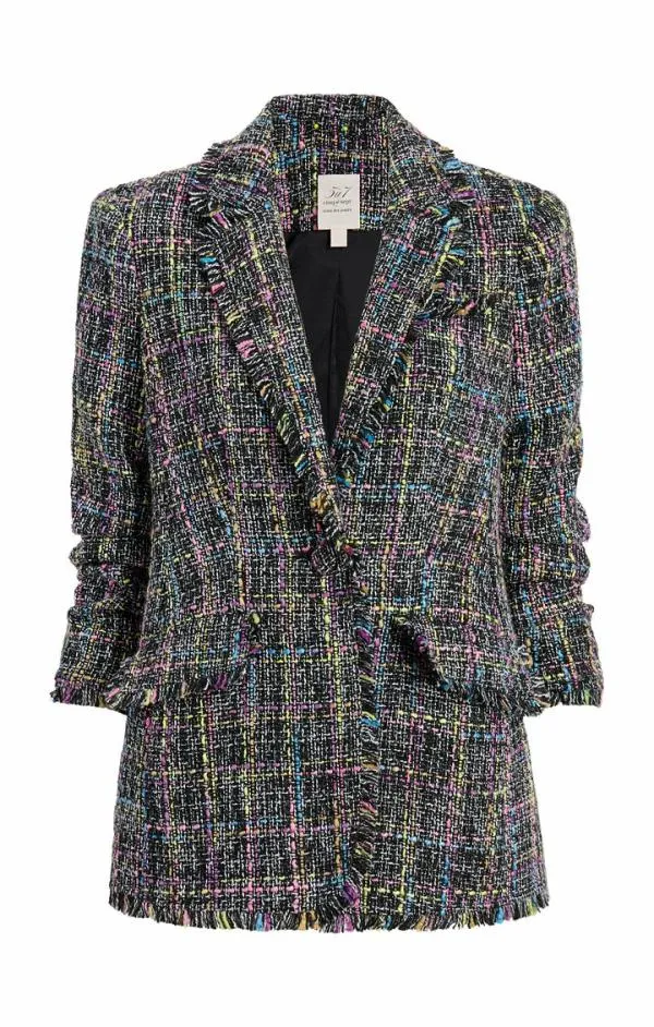 Cinq Sept Spacedye Tweed Khloe Blazer Black Multi Women Blazers