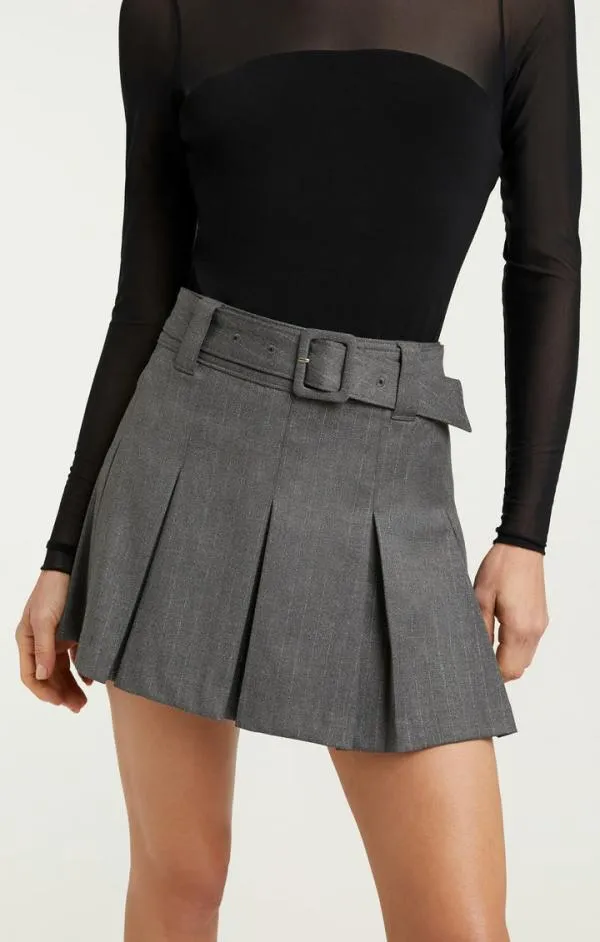 Cinq Sept Toni Skirt Lurex Pinstripe Charcoal Women Skirts